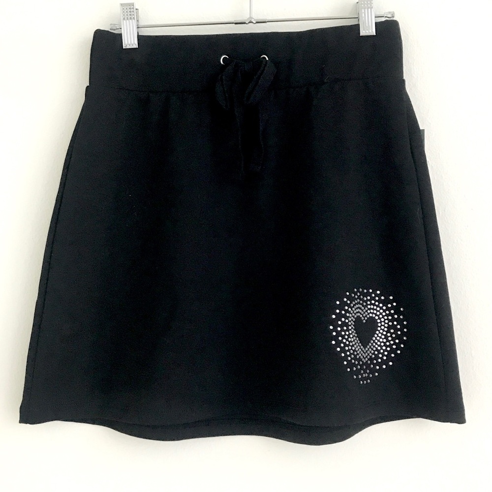Wild fable black sweatshirt miniskirt with silver heart